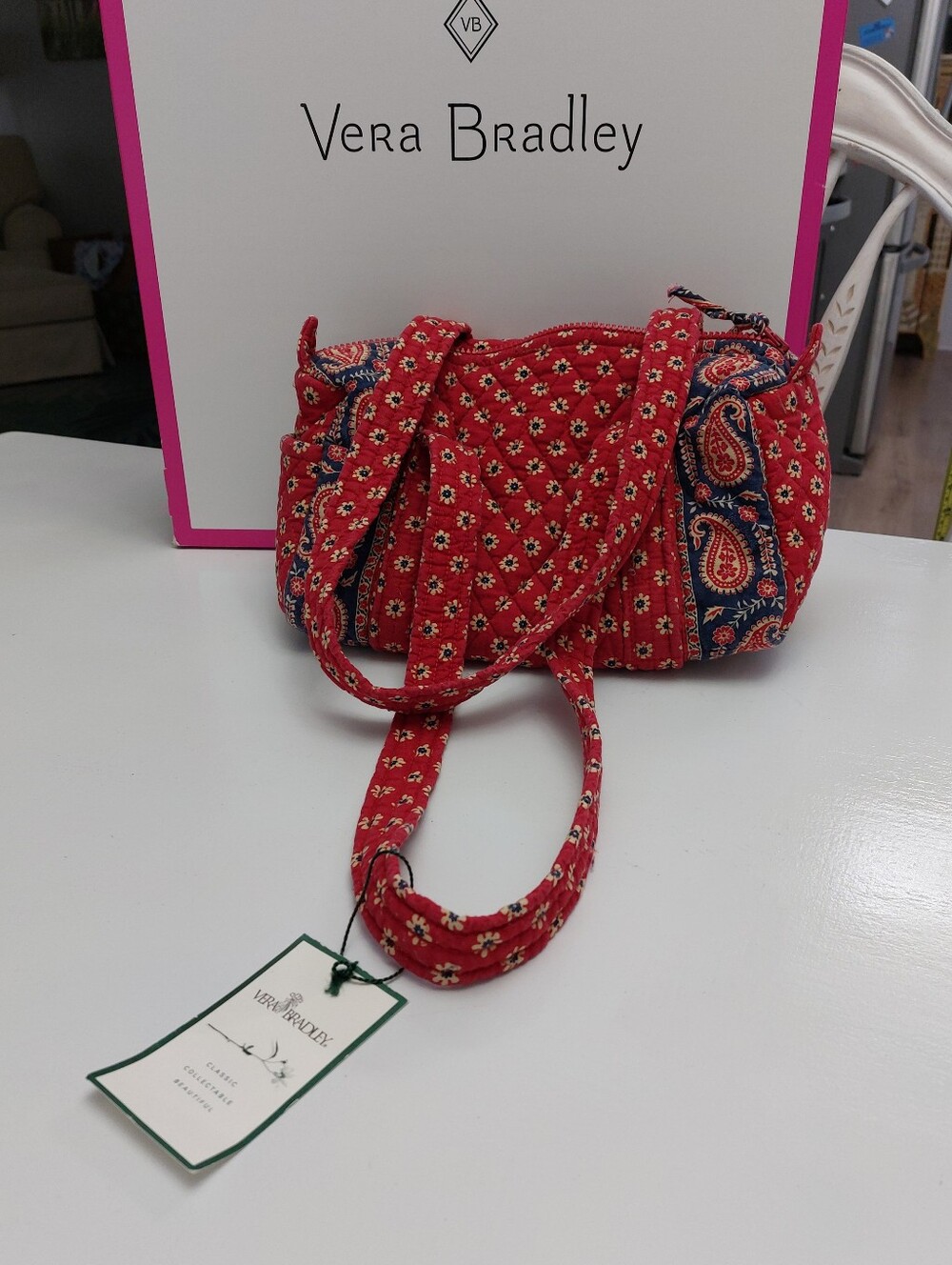 Vera Bradley Vintage Classic 100 Handbag Americana Red NWT